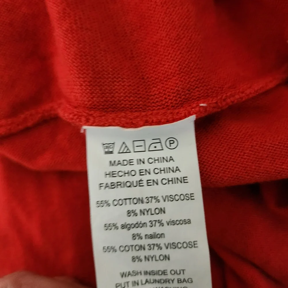 Michael Kors Womens Red Long Sleeve High Low Knit Top Size S